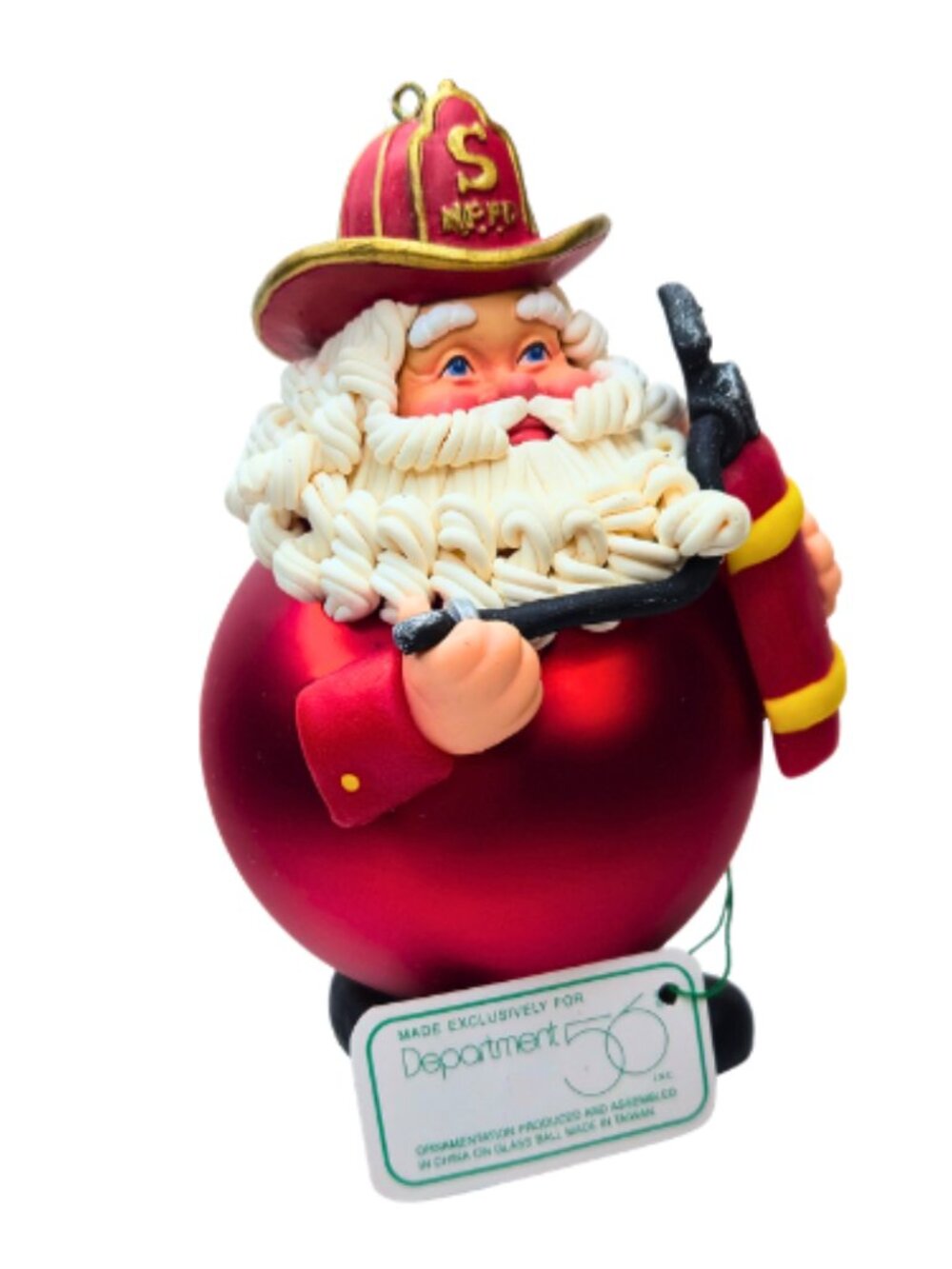 Vintage Department 56 Fireman Santa Ornament - Picture 3 of 6